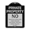 Signmission Private Property Private Property No Tractor Trailers Tow Trucks Delivery Trucks Semi, BS-1824-23247 A-DES-BS-1824-23247 - alternate 1